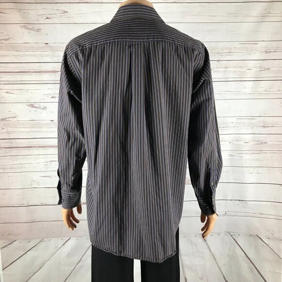 MICHAEL KORS Men's Cotton Striped Button-down Shirt Size XL - Picture 9 of 10